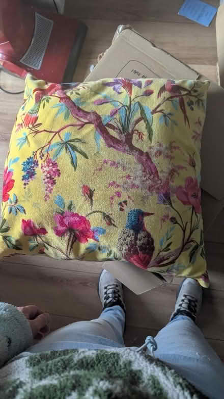 Photo of free Nice square velvet cushion (Chesterfield S40) #1