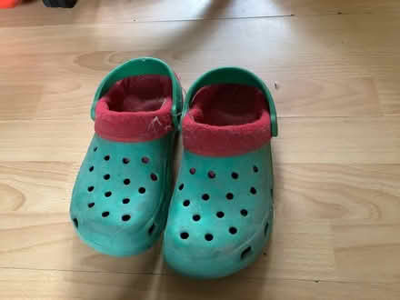 Photo of free Size 2 green crocs, lined (Brampton S40) #1