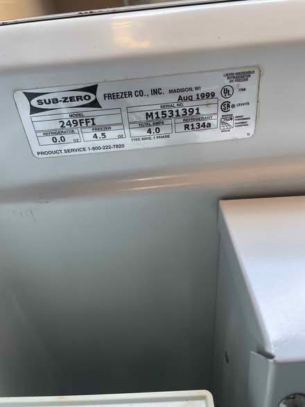 Photo of free Subzero freezer - not working (Dr Phillips) #2