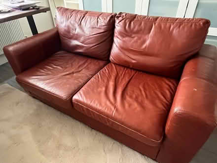 Photo of free 2 seater leather settee sofa bed (Rayleigh SS6) #3