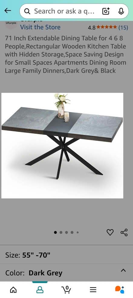 Photo of free 71 Inch Extendable Dining Table (Clark) #1