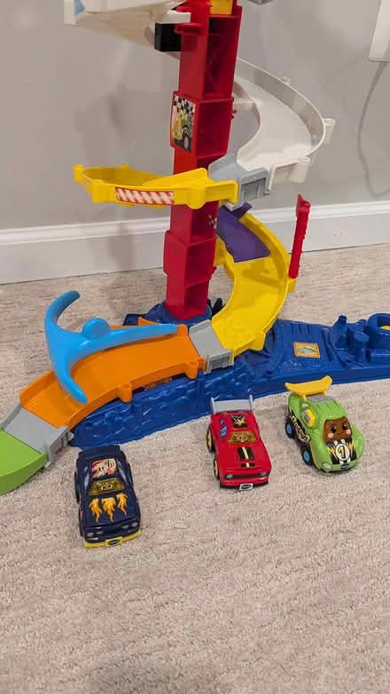 Photo of free V-tech Car Tower w/ 3 Cars (Alexandria, VA) #2