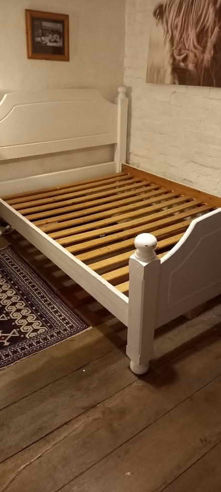 Photo of free Painted pine double bed (no mattress). (Nash LD8) #1
