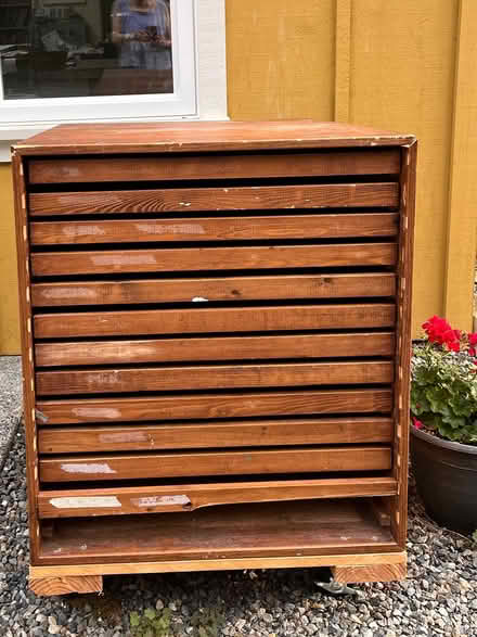Photo of free Large wooden flat file (Island Center) #2