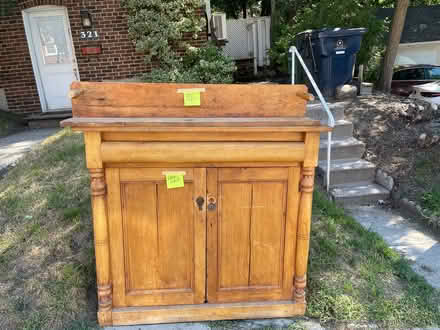 Photo of free Tall wood shelf (321 Lee Ave) #1