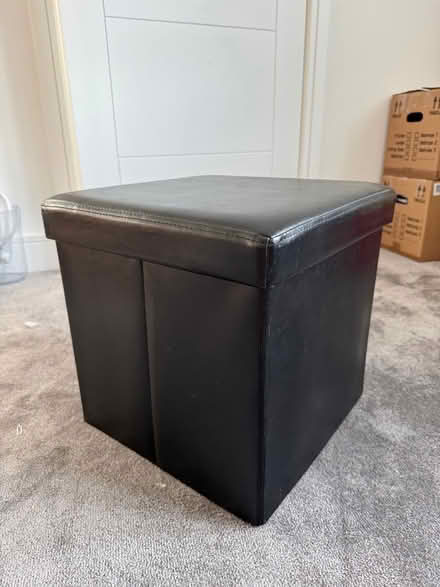 Photo of free Black leather storage footstool (Wickford, SS12) #1