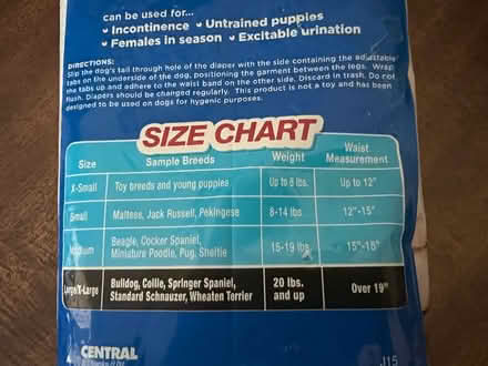 Photo of free Dog diapers (Finksburg - Carroll County) #3