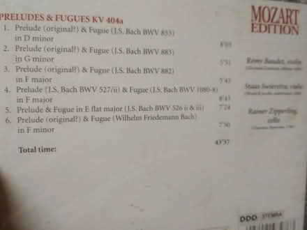 Photo of free Preludes & Fugues CD (Near Mater hospital) #2