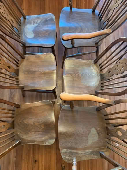 Photo of free Oak dining table and 6 wheelback chairs (Kempshott RG22) #2