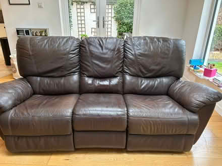 Photo of free Brown leather couch (Cabinteely) #3