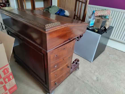 Photo of free Antique desk with storage (BD18 Shipley) #3