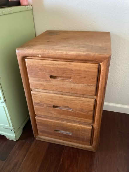 Photo of free wooden 3 tier cabinet drawers (west oakland) #1