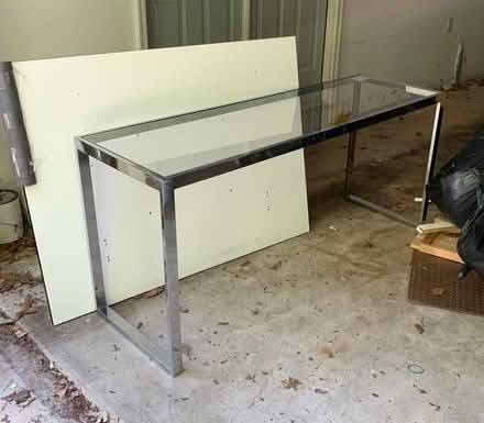 Photo of free Glass and chrome console table (River Forest & Stonebrook) #1
