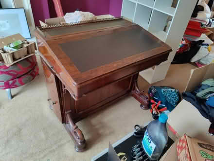 Photo of free Antique desk with storage (BD18 Shipley) #2