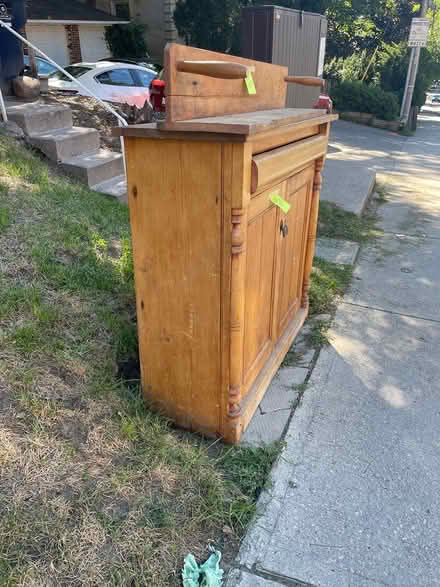 Photo of free Tall wood shelf (321 Lee Ave) #2