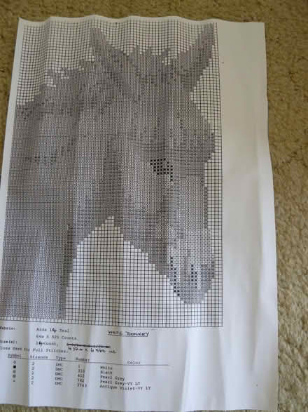 Photo of free Cross stitch printed paper pattern for a donkey (Kempsey WR5) #1