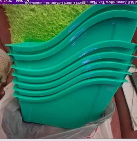 Photo of free Teal Plastic Book Bins (7) New (Upper Bronx NE/Lower Yonkers) #1