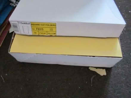 Photo of free 1 x box swing file insert folders yellow - Foolscap size (Canonbury N1) #3