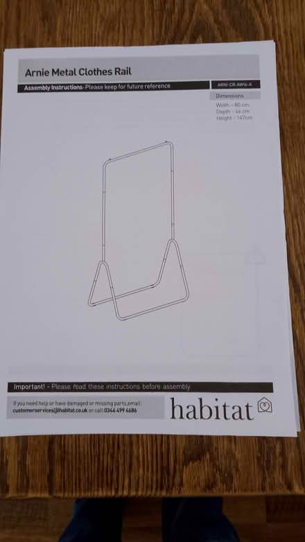 Photo of free Clothes Rail (Longley S5) #2