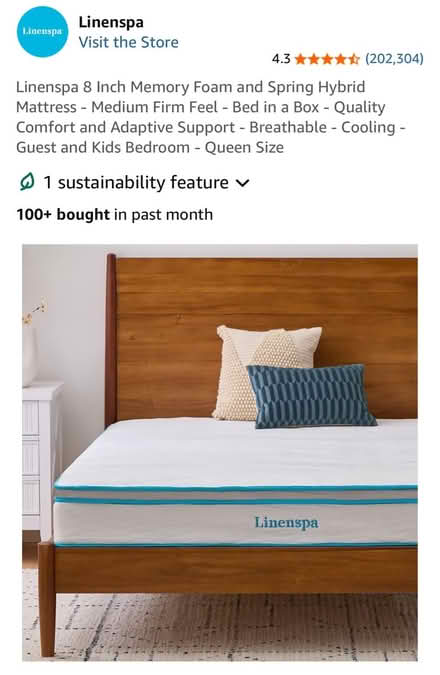 Photo of free Queen size Bed frame and mattress (Downtown redwood city) #1