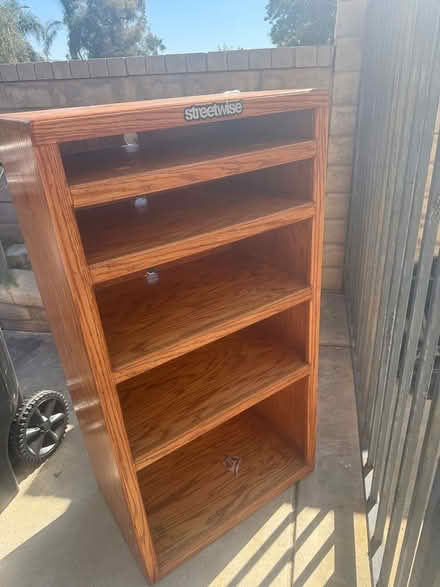 Photo of free Tall wood shelves (Saugus) #1