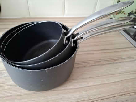 Photo of free 3 saucepans (Woodley RG5) #1
