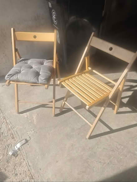 Photo of free Wooden Slat Chairs x 2 (Cheshunt En8) #1