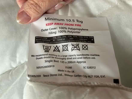Photo of free Brand New Tesco Single Duvet (RH13) #2