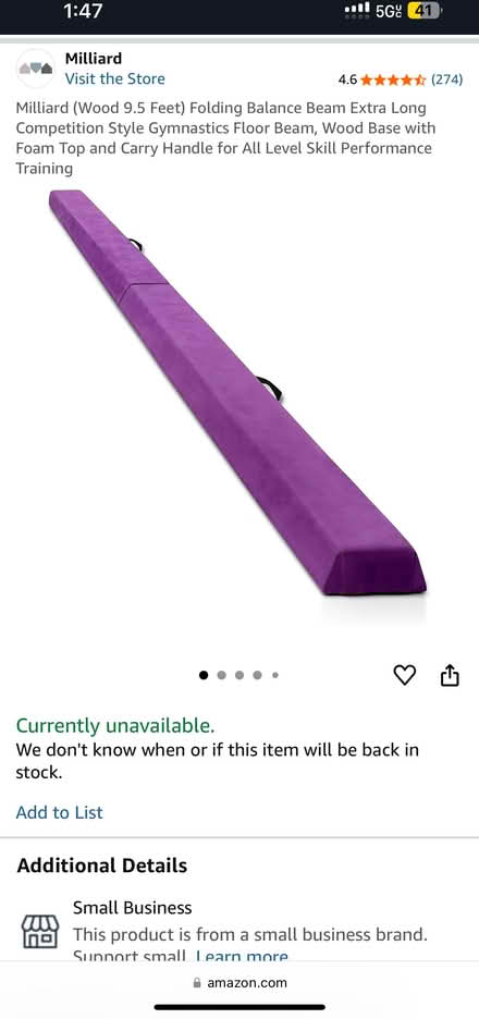Photo of free Gymnastics beam for kids (Sunnyvale) #2