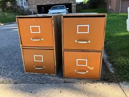 Photo of free Two cardboard filing cabinets (Guildwood) #1