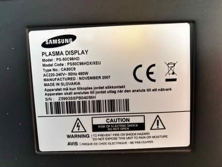 Photo of free Samsung 50” Plasma TV (Monkland HR6) #4