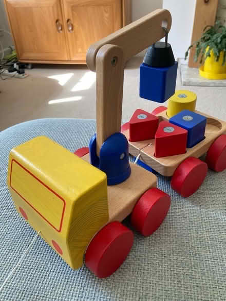 Photo of free Wooden toy with magnetic lift arm. (Ballards CR2) #1