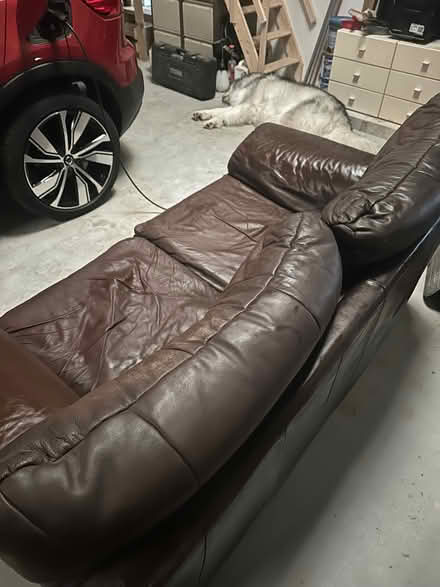 Photo of free Two seater chocolate sofa (Camelford PL32) #2