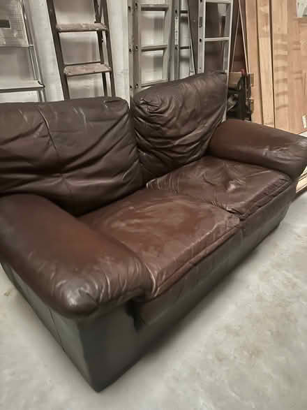 Photo of free Two seater chocolate sofa (Camelford PL32) #1