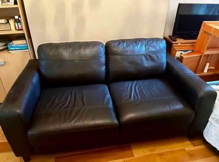 Photo of free Black & Brown Faux Leather Sofa (Earls Court SW5) #2