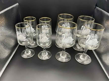 Photo of free 8 Gold Rimmed swan glasses (Jennetts park RG12) #2