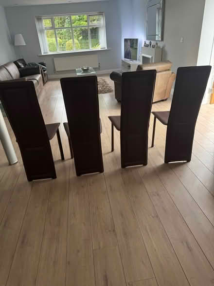 Photo of free faux leather dining chairs set of 4 (denton m34) #2