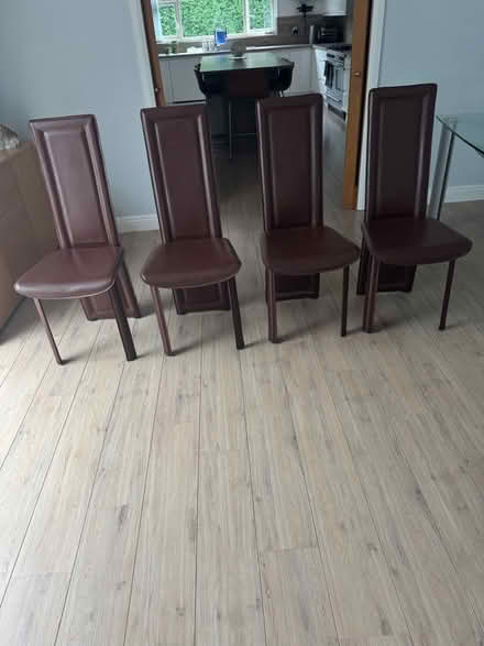 Photo of free faux leather dining chairs set of 4 (denton m34) #1