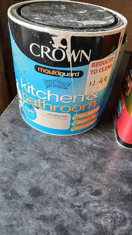 Photo of free Old tin of half used paint from my garage . (Upton CH49) #1