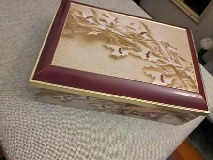 Photo of free Large cookie tin with hinged top (North Laurel/Savage) #1