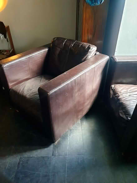 Photo of free 2 leather armchairs (Low Water BA11) #2