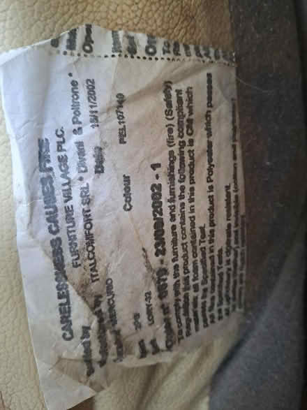 Photo of free Cream leather sofa (Westergate PO20) #2