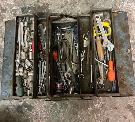 Photo of free Old tool box with a collection of tools. (Ladybridge BL3) #1