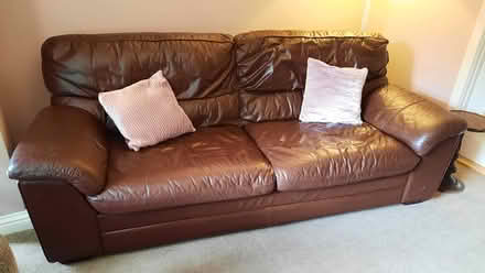 Photo of free Leather sofa 3 seater (cockermouth) #1