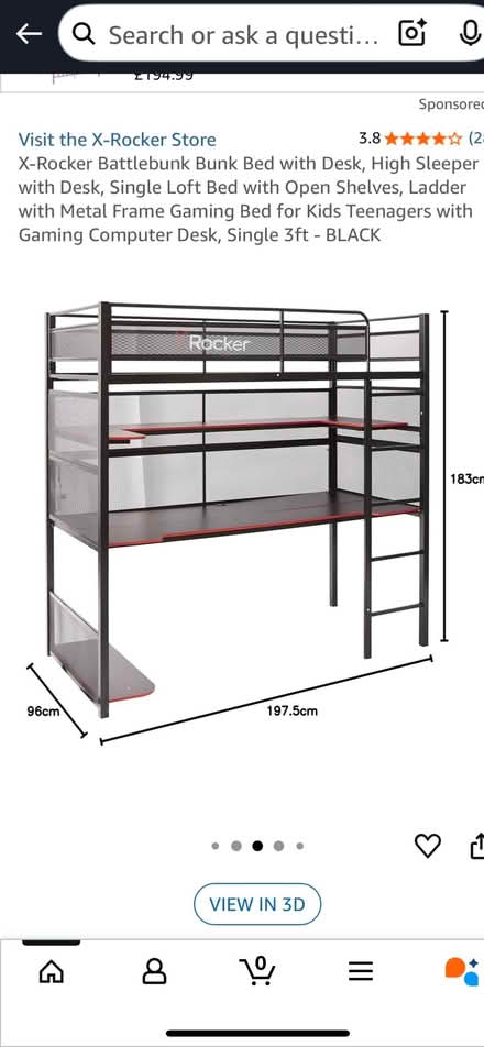 Photo of free Single bunk bed and gaming table (Teddington TW11) #1