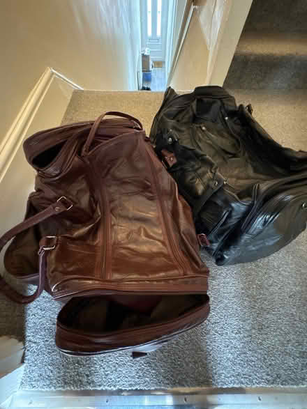 Photo of free Pair of 80’s leather hold-all bags. Original, good conditio. (Powys House EX10) #2