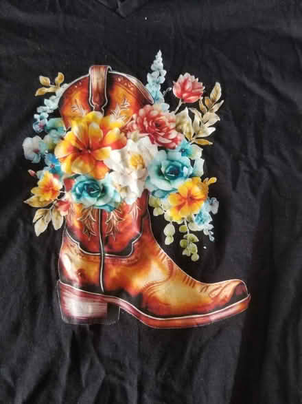 Photo of free Black t-shirt cowboy flower design (Gloucester) #2