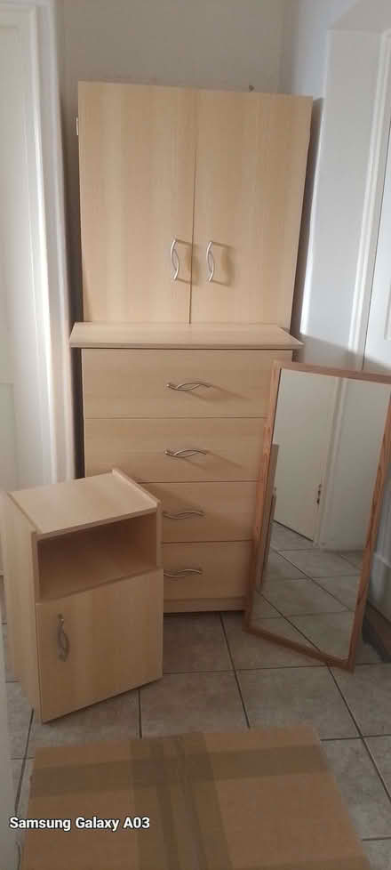 Photo of free Small wardrobe.chest of drawers.Small bedside table.Mirror (Southwark SE1) #1