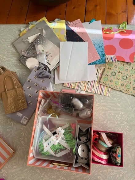Photo of free Selection of gift wrapping materials and decorations (Belsize Park NW3) #1