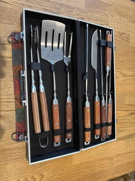Photo of free BBQ tools set in a case (Little Whelnetham) #1